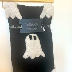 Rachel Zoe Black White 3D Ghost Halloween Throw Blanket 50inx60inches Tassels
